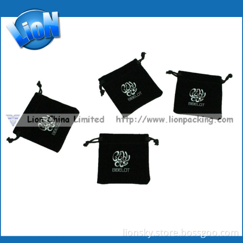 Custom Logo Screen Printing Velvet Pouch Drawstring Bags Wholesale (R-022)